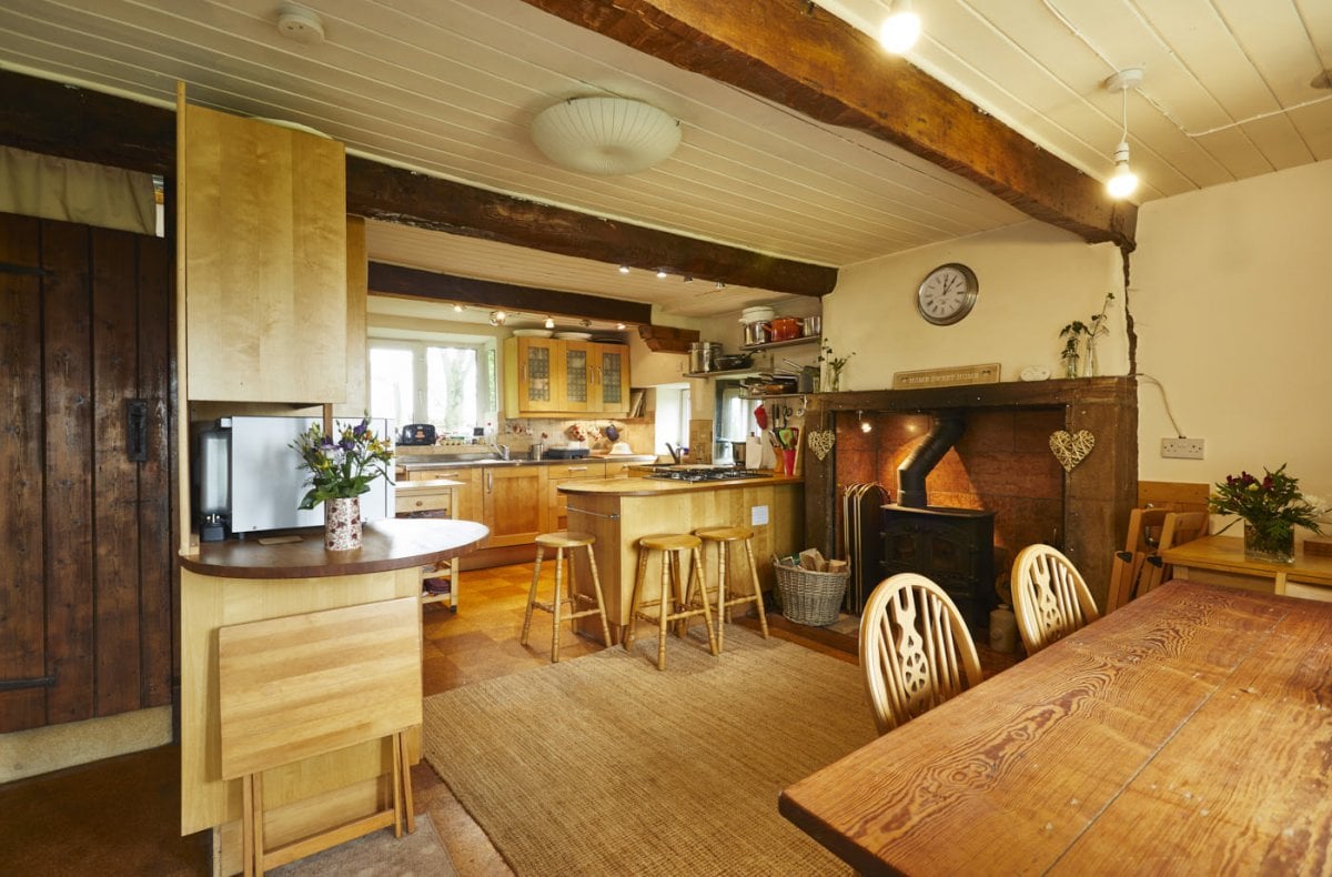 Skipton Country Home Breakfast Kitchen and woodburning stove